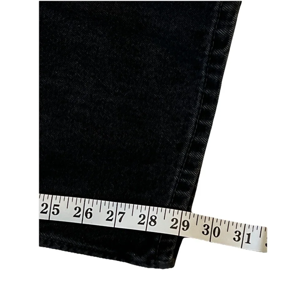Levis 550 Relaxed Fit Black Denim Jeans Mens 42x30 100% Cotton Tapered Leg